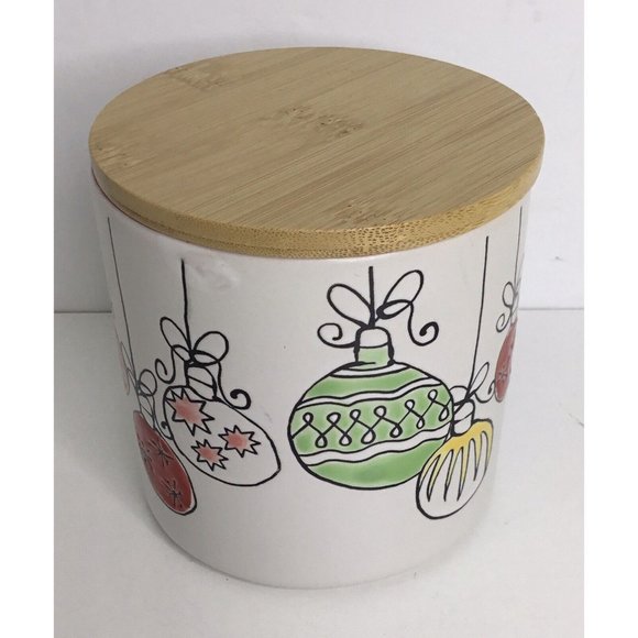 Canister 4" Spectrum Designz Christmas RETRO ORNAMENTS Ceramic- NEW - Picture 3 of 7